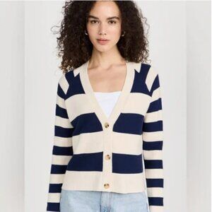 ATM Cotton Blend Mix Stripe Cardigan
